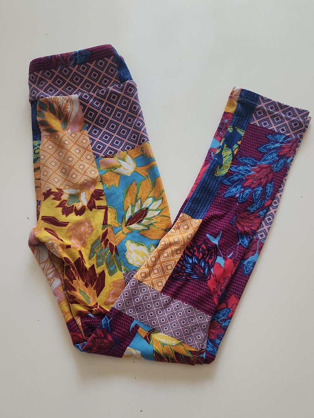 Lularoe Patchwork Patterned Leggings Large Extra Large